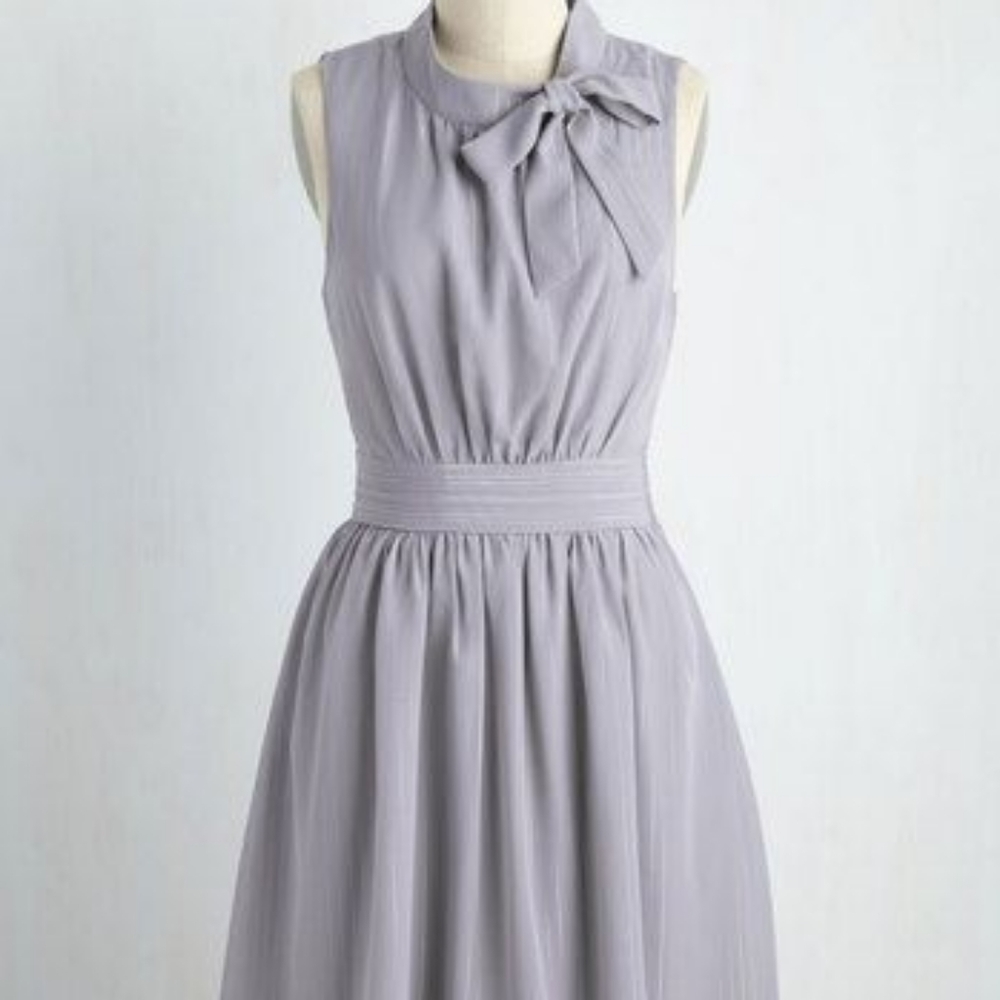 ModCloth Lavender Tie Neck Dress